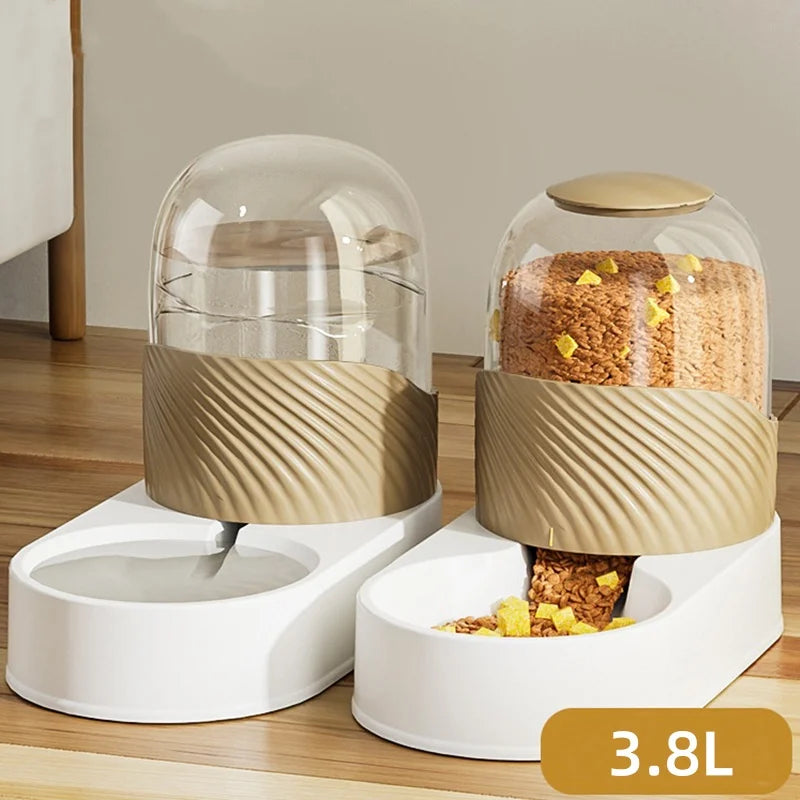 Gravity Dog Feeder Cats Water Dispenser Automatic Dog Cat Food and Water Dispenser Large Capacity Pet Self Feeder Station