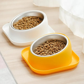Cat Bowl Dog Feeder Tilted No-Spill Cat Food Bowl Dog Cat Dish for Small Medium Dogs Cats Non-Skid Cat Food Bowl Pet Supplies