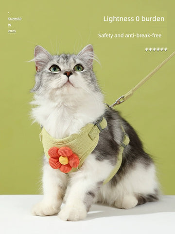 Dedicated Vest Pet Dog Dog Rope Small Flower Cat